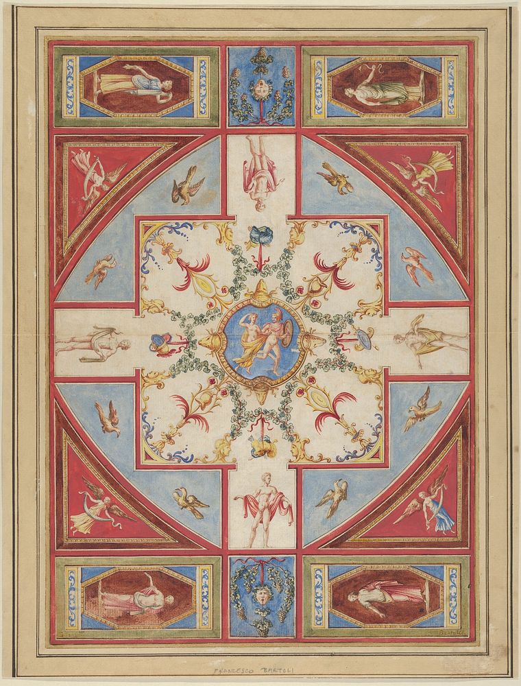 Design for a Ceiling with Grotesque Decoration