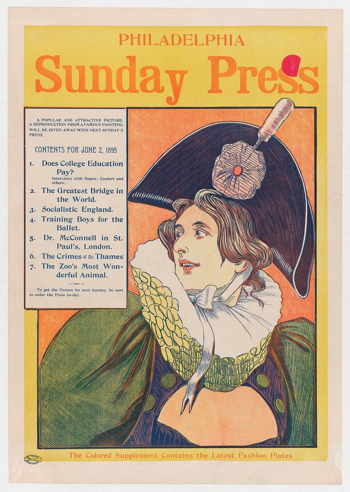 Advertisement for Philadelphia Sunday Press: June 2, 1895