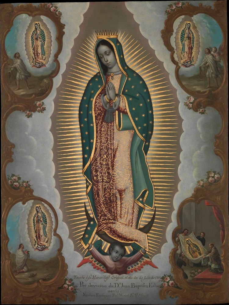 The Virgin of Guadalupe with the Four Apparitions  by Nicolás Enríquez