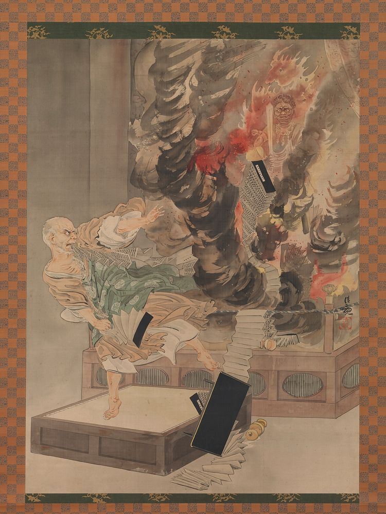 The Fury of Monk Raigō by Kobayashi Kiyochika