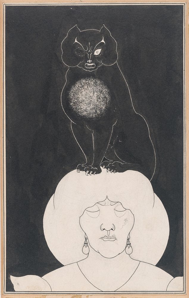 The Black Cat, for Edgar Allan Poe&rsquo;s &ldquo;Tales of Mystery and the Imagination,&rdquo; Chicago, 1895-96 by Aubrey…