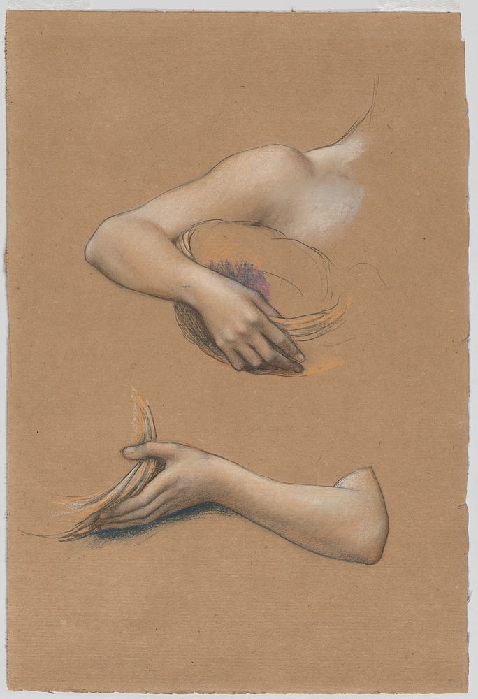 Study of Arms for "The Cadence of Autumn" by Evelyn De Morgan (British, London 1855–1919 London)