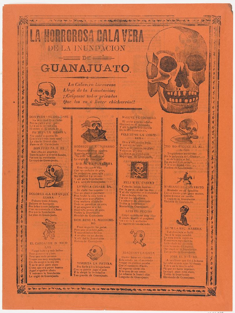 The horrific skeleton of the flood of Guanajuato by José Guadalupe Posada