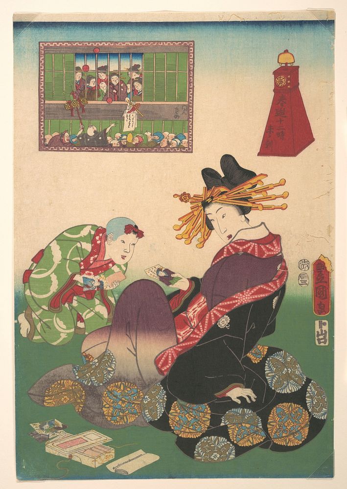 Twelve Hours of Spring Pleasures: Hour of the Goat by Utagawa Kunisada