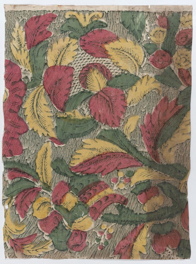 Sheet with overall leaf pattern  by Anonymous