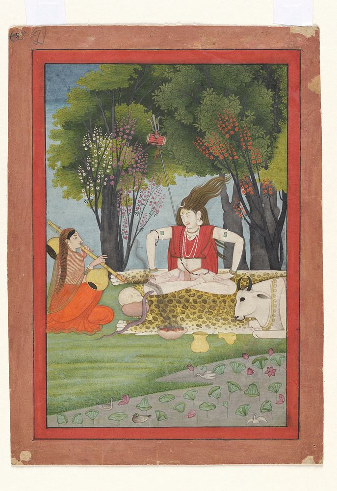 Shiva enraged by Parvati's interruption of his meditation, India, Guler, Himachal Pradesh