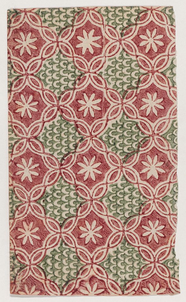 Sheet with overall floral and U shaped patterns