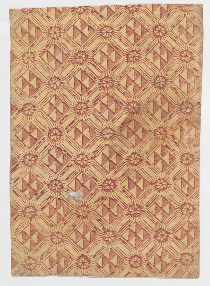 Sheet with overall pattern of triangles and rosettes