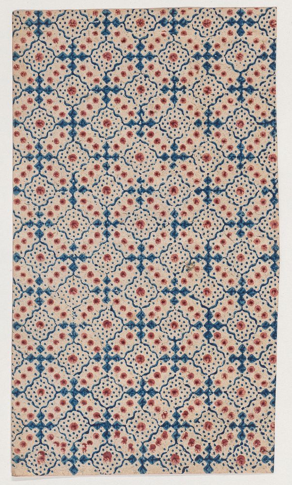 Sheet with an overall pattern of dots and squares