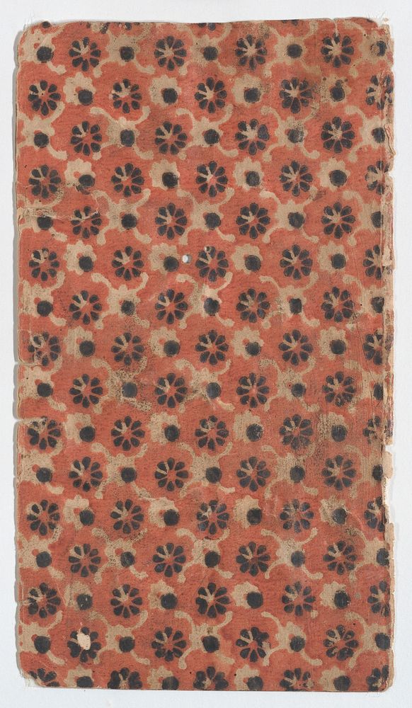 Sheet with overall floral and dot pattern by Anonymous