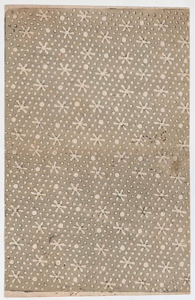 Sheet with overall flower and dot pattern