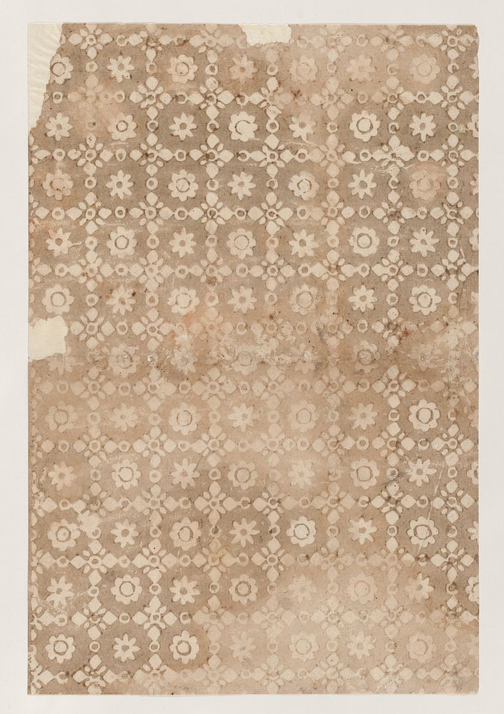 Sheet with overall floral and geometric pattern by Anonymous