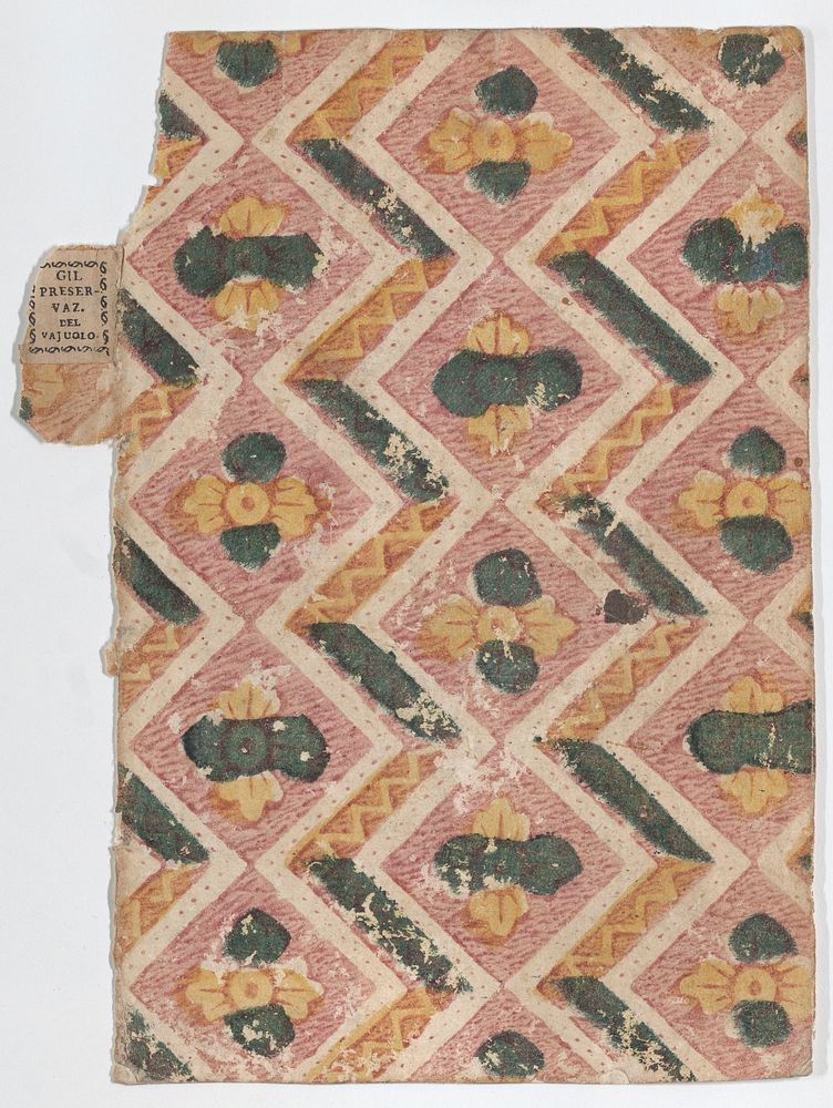 Book cover with zigzag and floral pattern