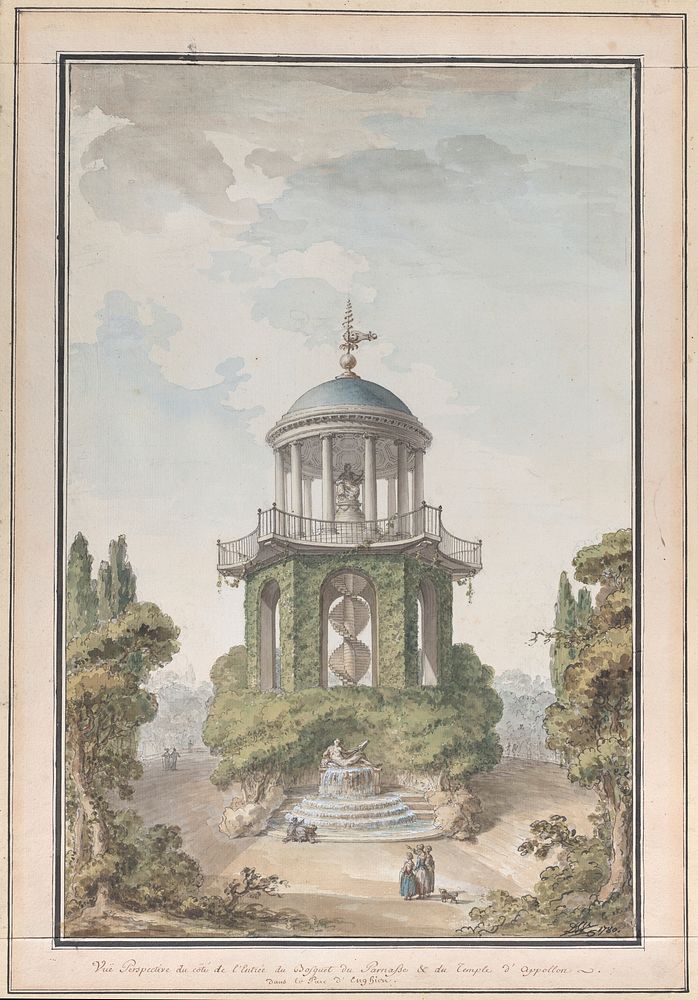 Design for the Temple of Apollo in the Gardens of the Chateau d'Enghien, Belgium