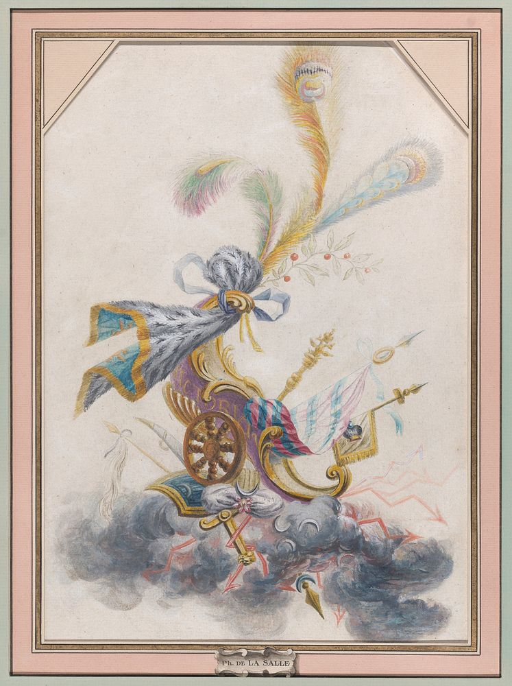 Design for a Lampas Silk with a Triumphal Chariot on a Cloud