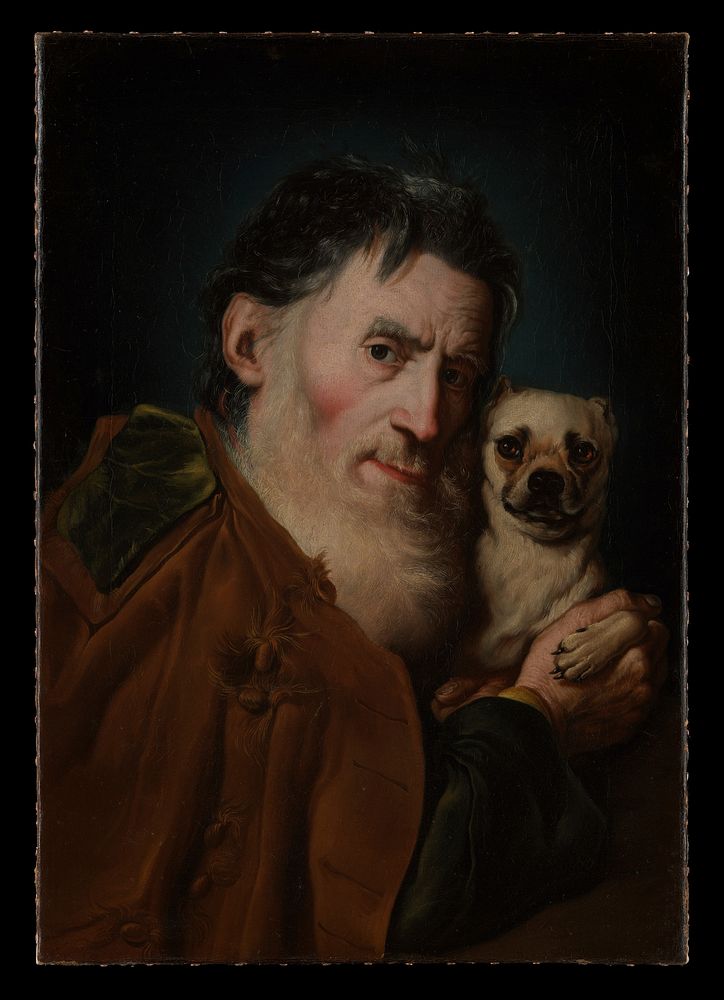 An Old Man with a Dog by Giacomo Ceruti