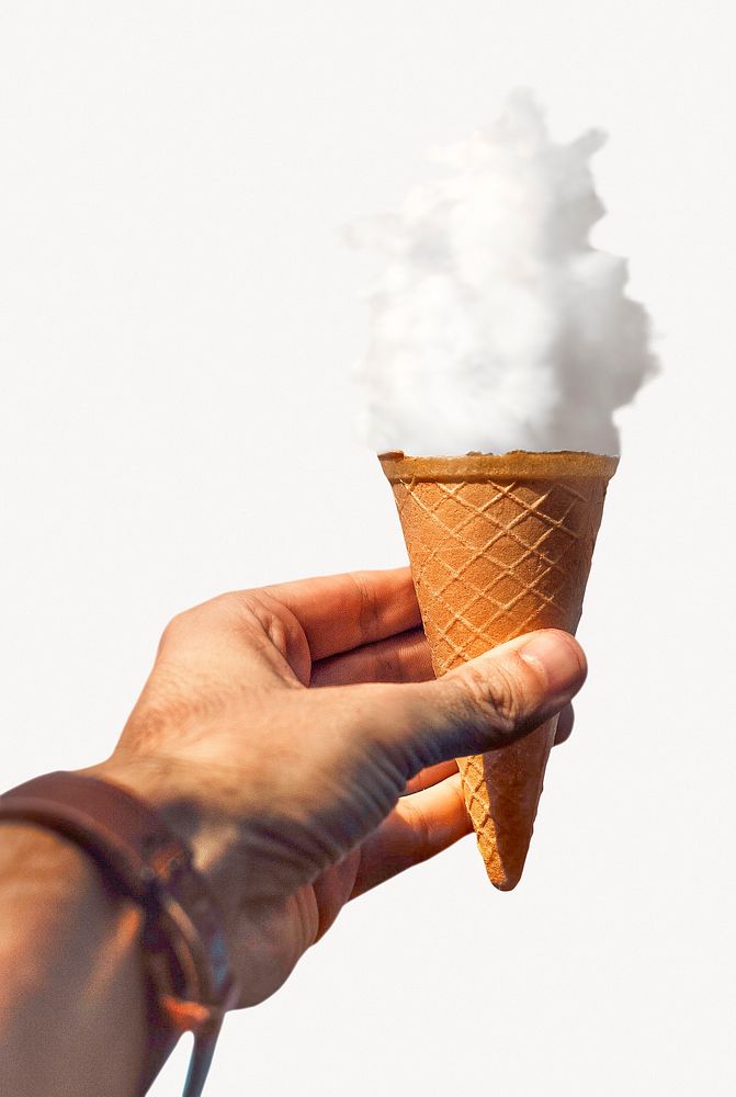 Ice-cream cloud on white background