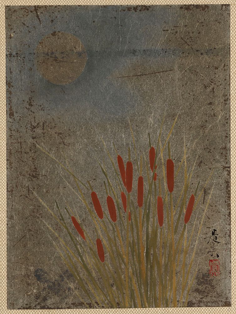 Cat Tails and Moon, Edo period (1615–1868). Original public domain image from the MET museum.