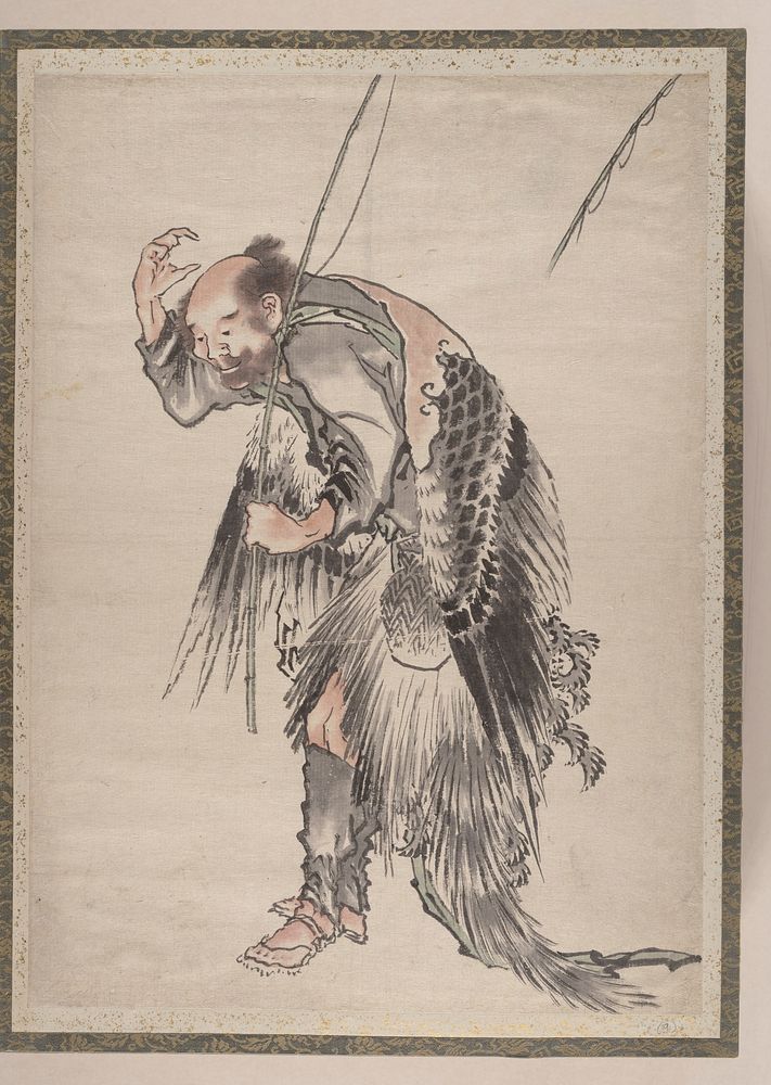 Katsushika Hokusai's Japanese man. Original public domain image from the MET museum.