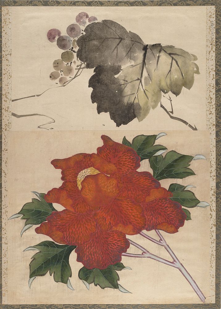 Katsushika Hokusai&rsquo;s flower, Album of Sketches (1760&ndash;1849) painting. Original public domain image from the MET…