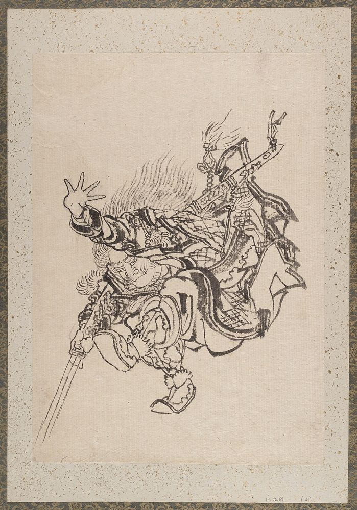 Katsushika Hokusai’s samurai, Album of Sketches (1760–1849) painting. Original public domain image from the MET museum.