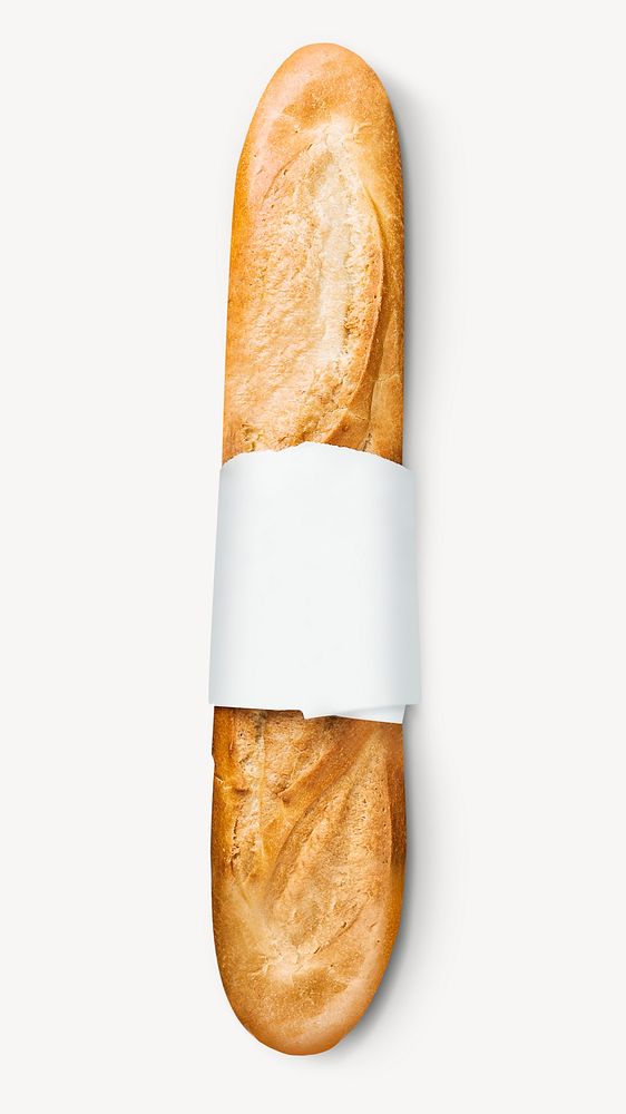 Baguette, isolated collage element psd
