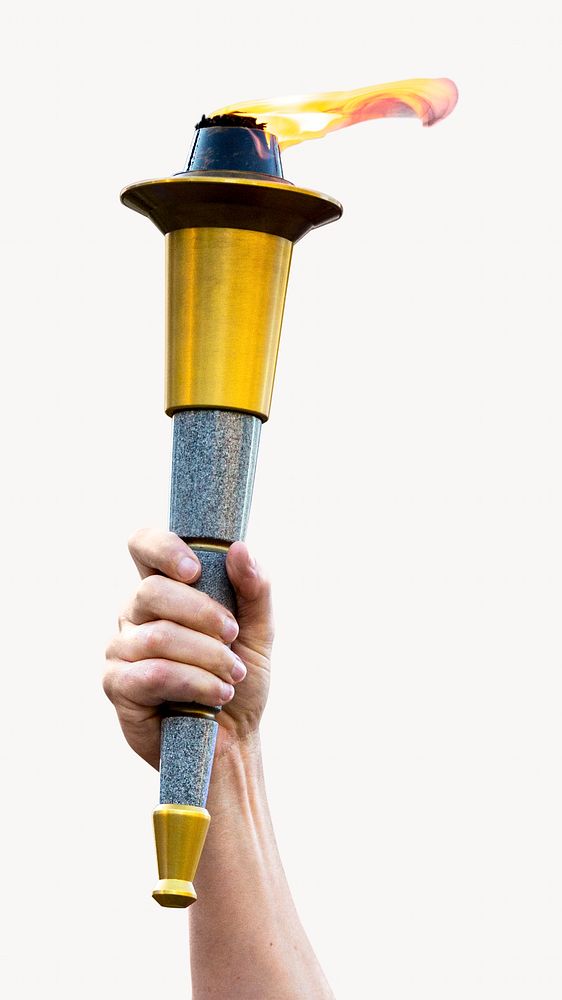 Hand holding torch isolated photo Free Photo rawpixel