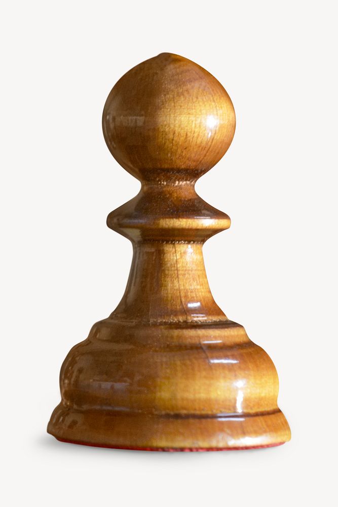 Wooden chess piece, isolated object image psd