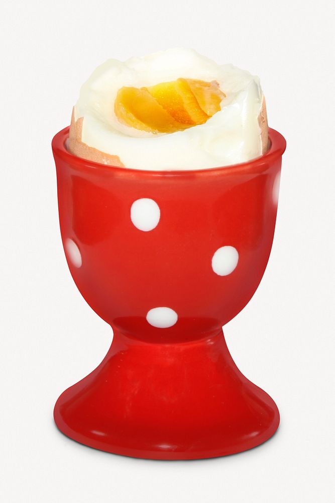 Boiled egg, breakfast food isolated image psd