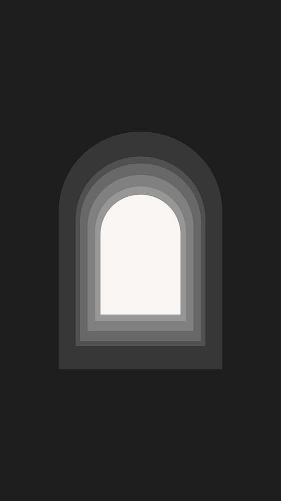 Retro arch shape phone wallpaper, geometric frame high definition background vector