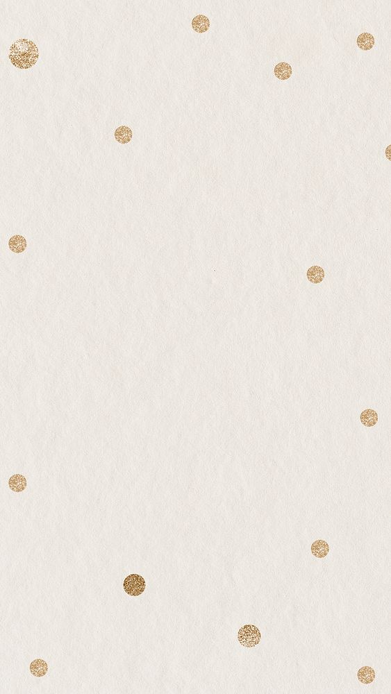 Beige iPhone wallpaper, gold dots background psd