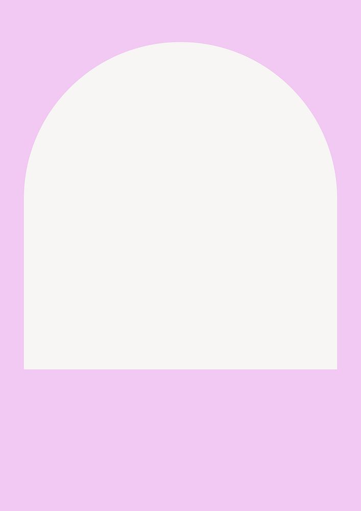 Arch window frame, white geometric shape vector