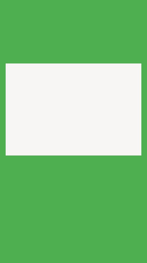 White rectangle frame, geometric shape on green background vector