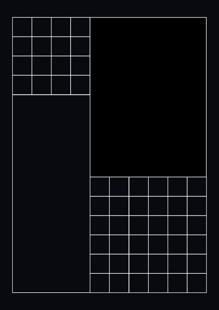 Minimal grid frame background, black design vector