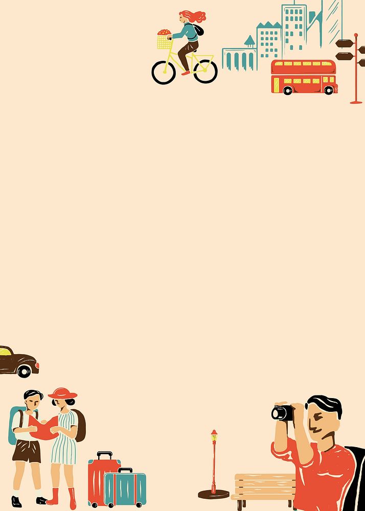 Holiday travel illustration border background vector