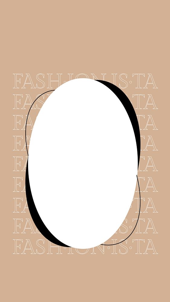 Brown oval frame mobile wallpaper vector