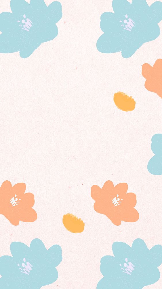 Pastel floral border iPhone wallpaper