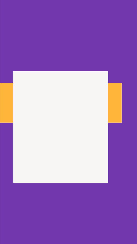 Purple geometric frame, white rectangle vector