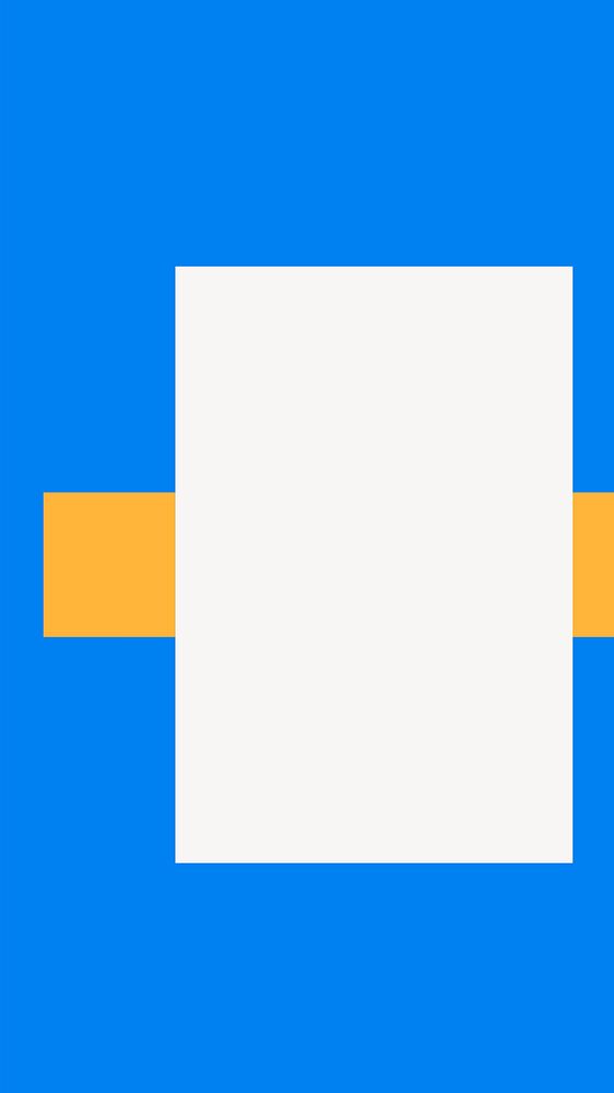 Blue geometric frame, white rectangle vector