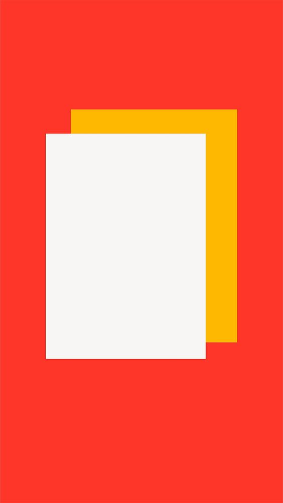Red geometric frame, white rectangle vector