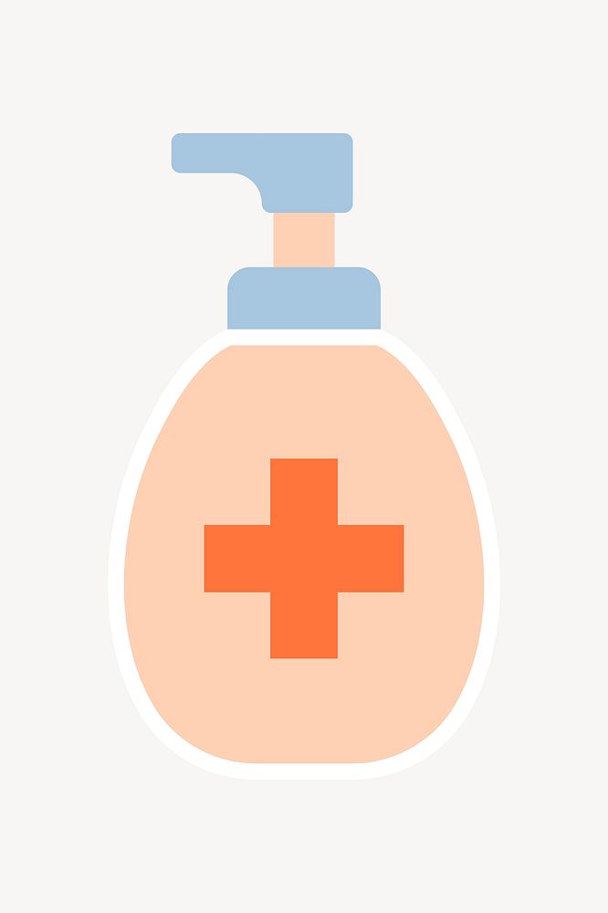 Hand sanitizer bottle, healthcare illustration vector