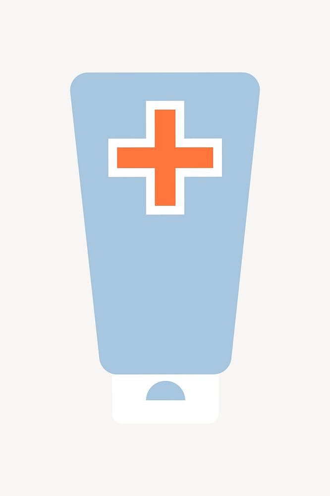 Squeezable hand sanitizer bottle, healthcare illustration vector