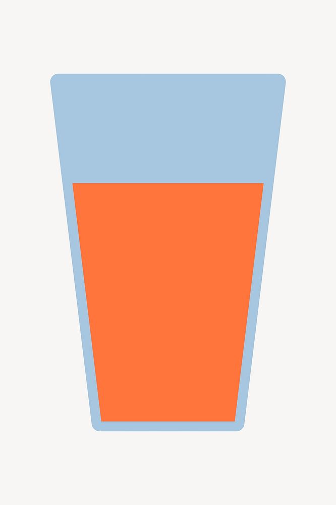Orange juice glass, breakfast illustration vector