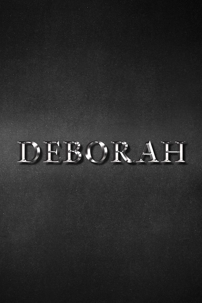Deborah typography in silver metallic effect design element 