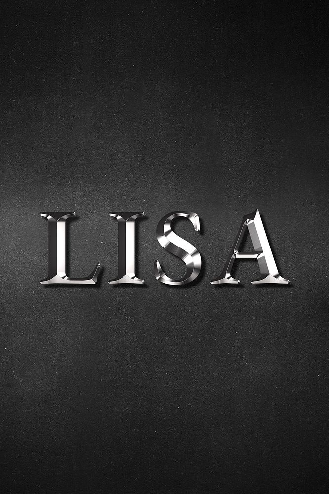 Lisa typography in silver metallic effect design element