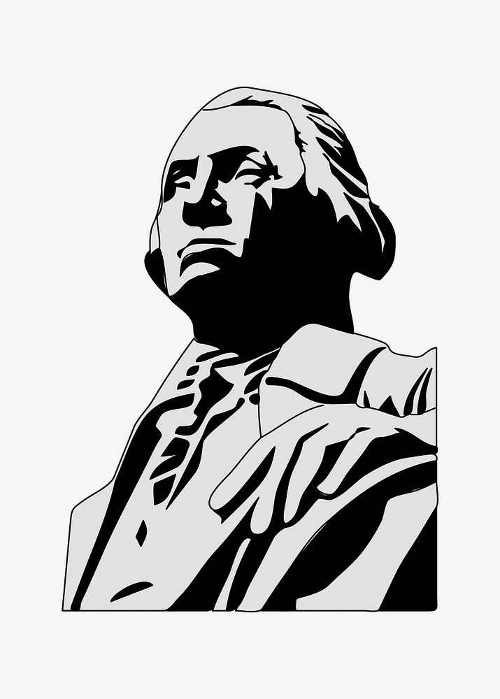 George Washington statue clip art vector. Free public domain CC0 image.