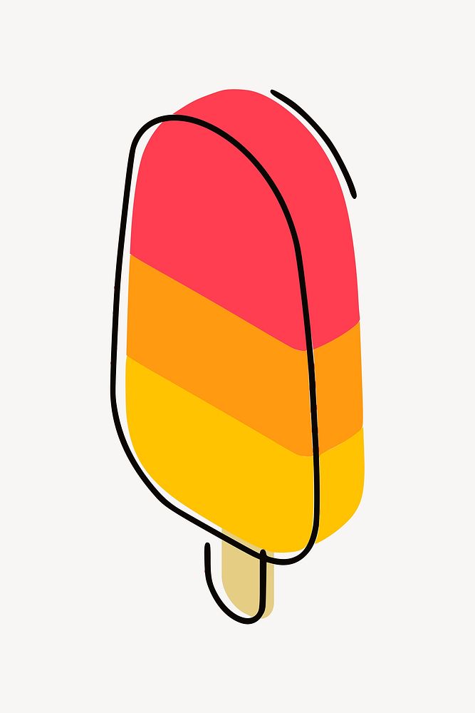 Ice pop ice cream bar illustration psd. Free public domain CC0 image.