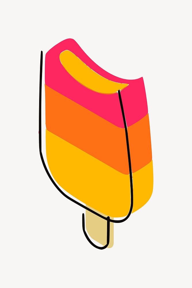 Ice pop ice cream bar illustration. Free public domain CC0 image.