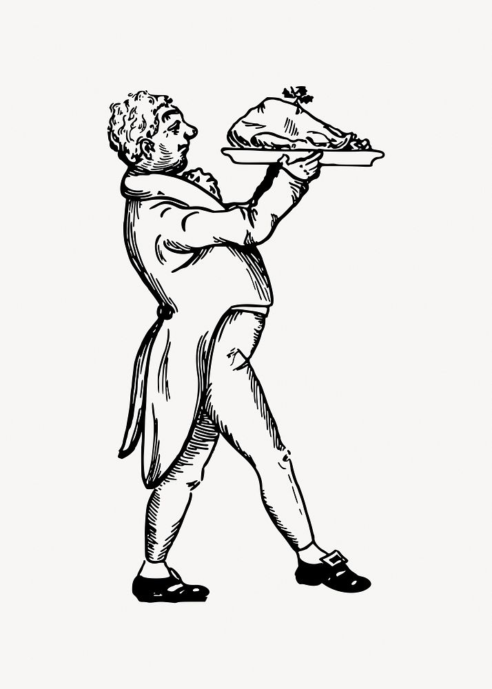 Butler clipart illustration vector. Free public domain CC0 image.