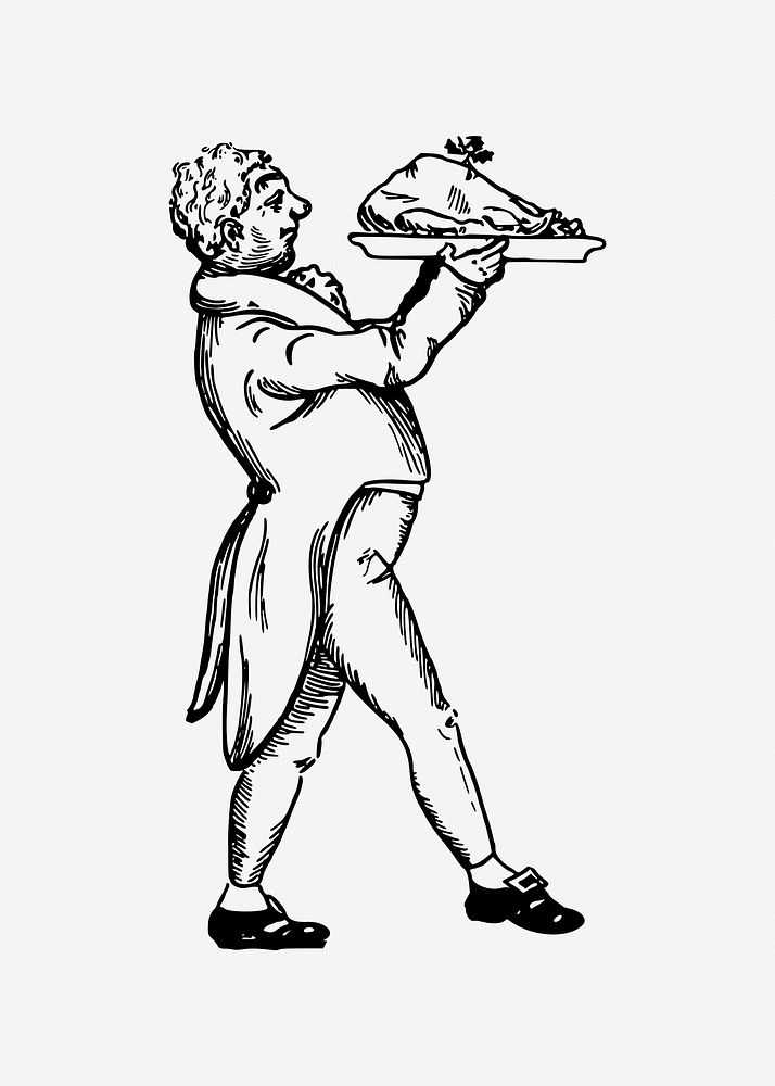 Butler illustration. Free public domain CC0 image.